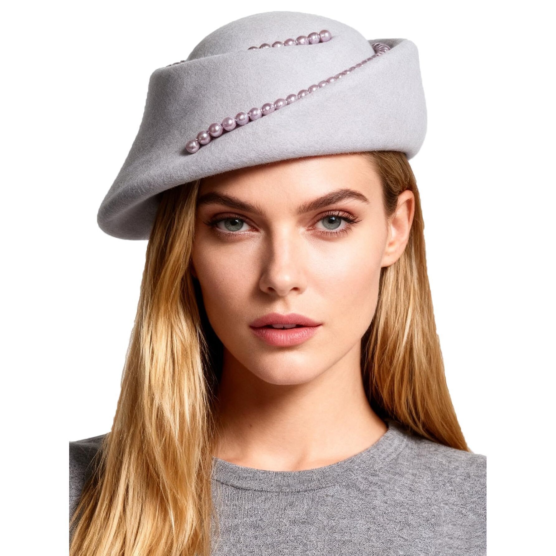 3584 Wool Felt Small Top Fascinators Beret Hats For Women Ladies Elegant